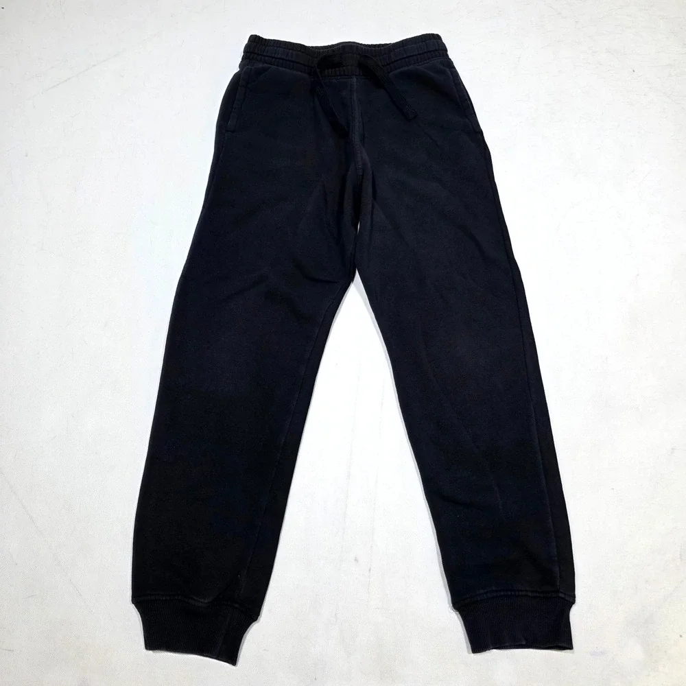 H&M Joggers Boys Size 14 Black Fleece Lined Sweatpants Elastic Waist Activewear
